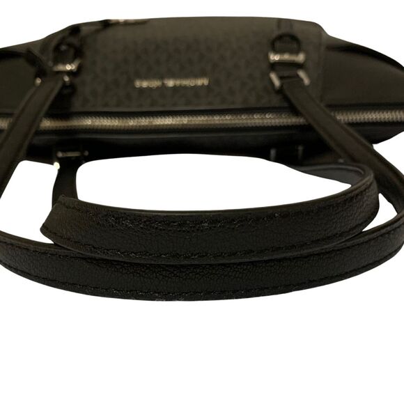 Michael Kors Charlotte Large Tote Gray Monogram and Black Leather - Picture 8 of 13